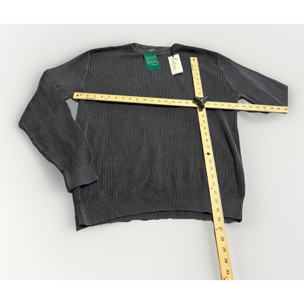 California Shirt Co. 100% Cotton Slouchy Charcoal Knit Sweater Sz. Large NWT(A5) - Picture 2 of 4